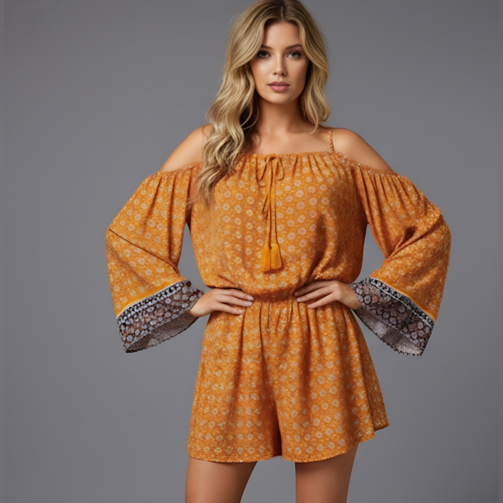 LAST ONE 🔥 Floral Knot Front Romper